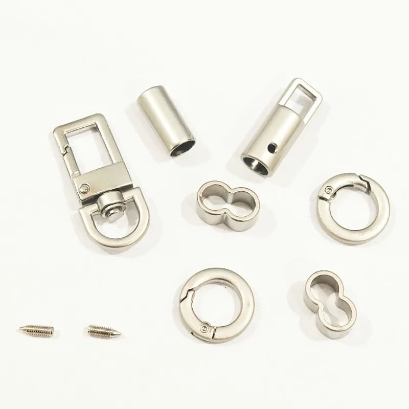 8Mm Mobile Phone Lanyard Hardware Accessories, High-grade Pearl Square Dog Buckle, Square Line Spring Ring Bucket Set