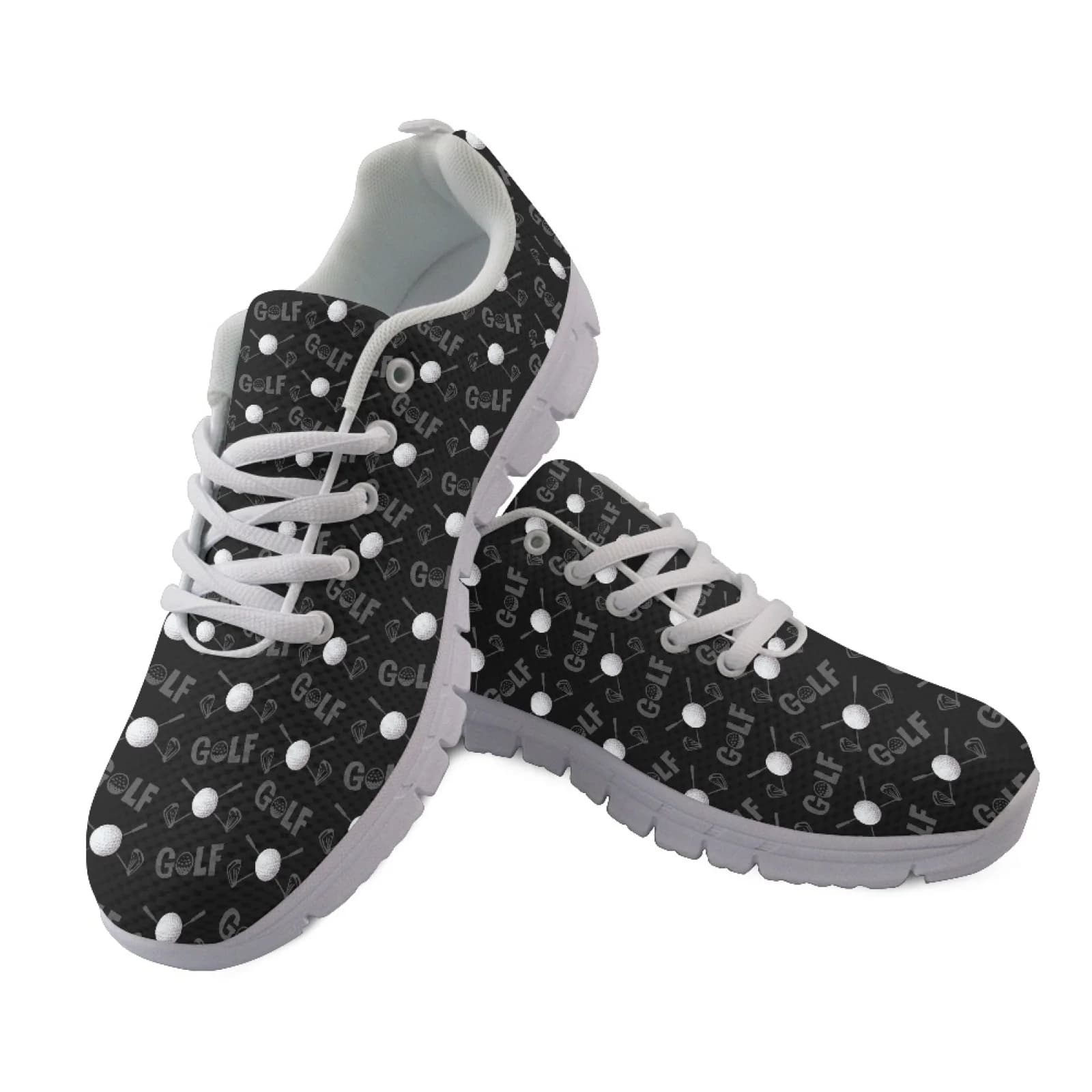Coloranimal Golf Ball Theme Lightweight Sports Shoe for Women Mesh & EVA Sole Slip On Running Sneakers New Design