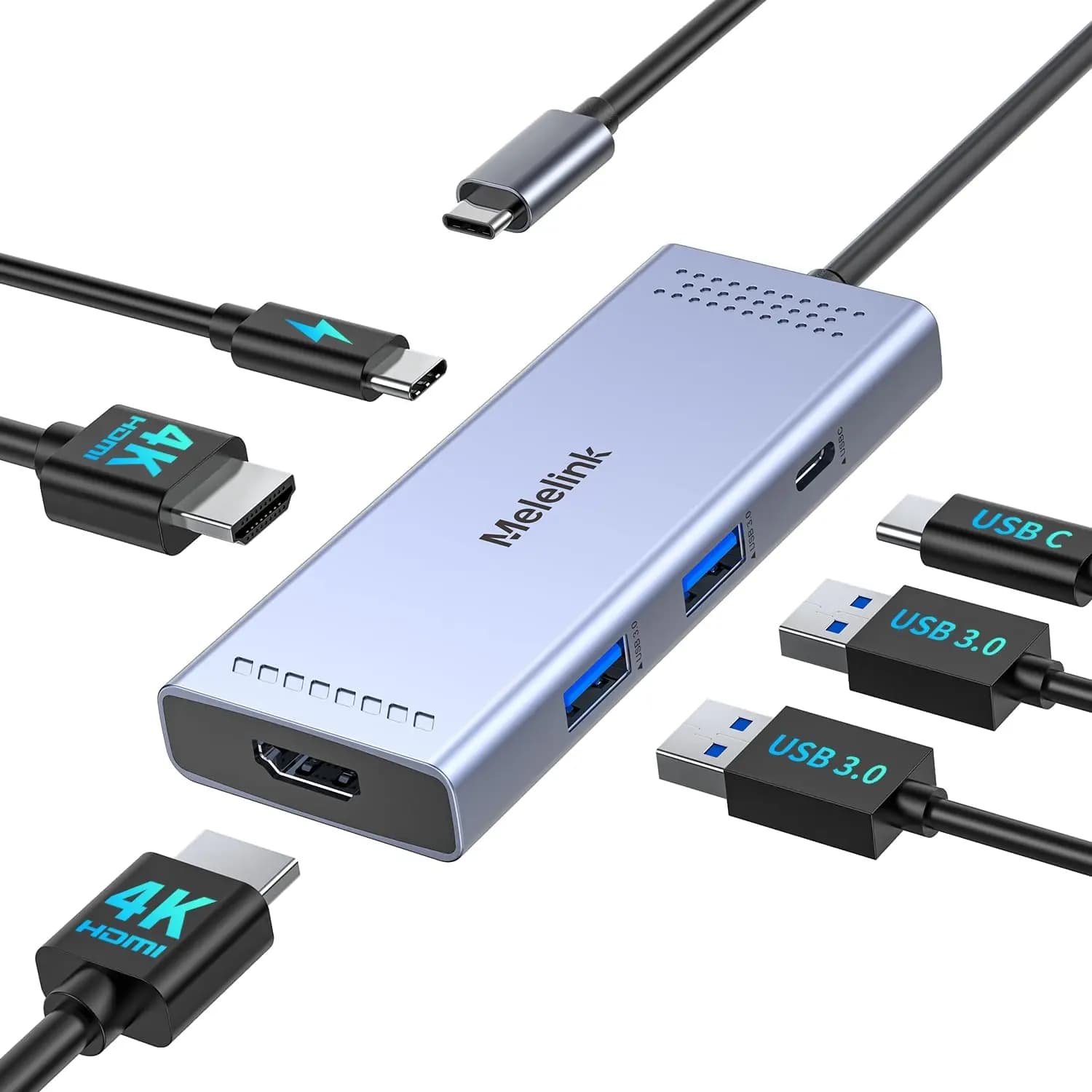 Docking Station USB-C con Doppia Uscita HDMI 4K 60Hz, Ricarica PD 100W, Porte USB-A e C per Laptop