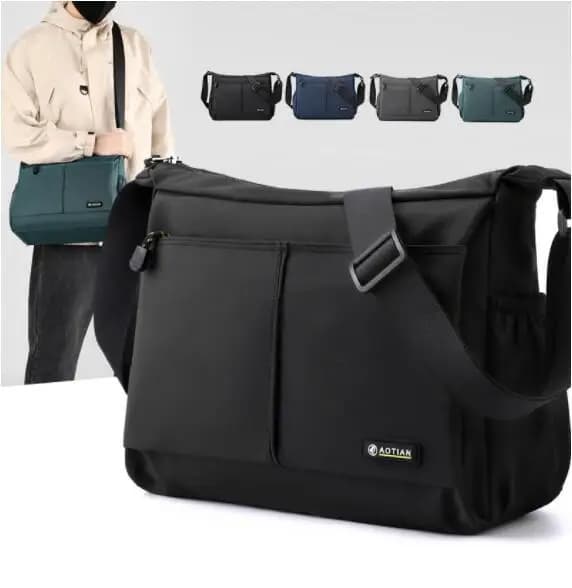 Nuova versione orizzontale Borsa a tracolla da uomo Borsa a tracolla da viaggio all'aperto Borse a tracolla in tessuto Oxford semplici e alla moda bolsas