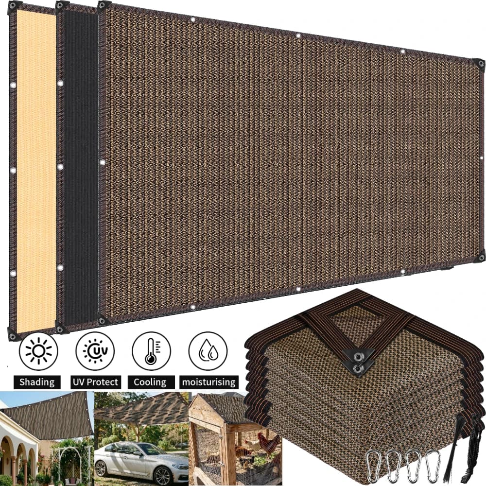 Shade Cloth 70% Sunblock Mesh Cover Taped Edge With Grommets Sun Shade Net For Pergola Plants Greenhouse Gardens Patio Canopy