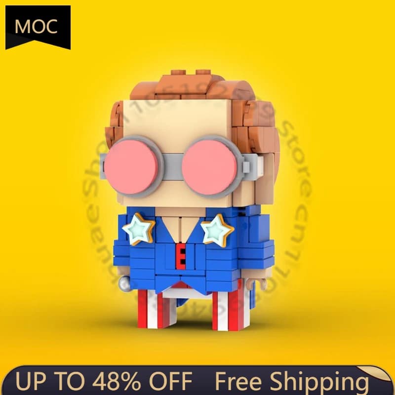 Set di 188 Minifigure in Scala Elton MOC, Blocchi da Costruzione Modulari Personalizzabili, Giocattolo Educativo Tecnologico Fai-da-Te, Regalo di Natale