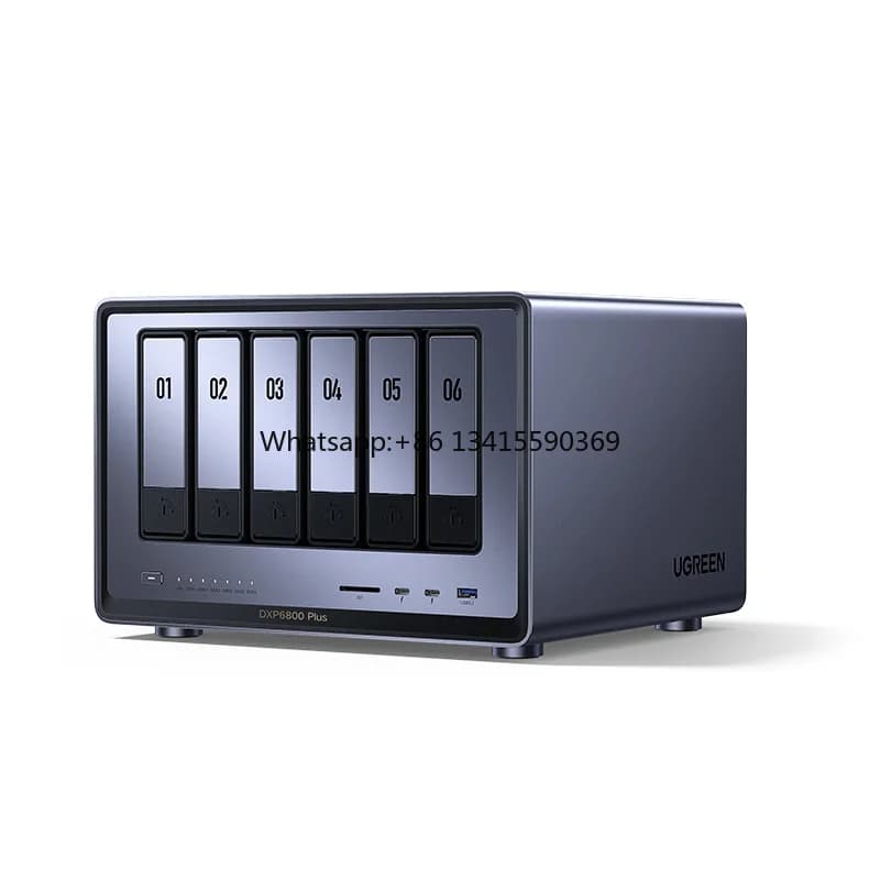 Ugreen DXP6800 plus CPU NAS Gold 8505 a 5 core a 6 alloggiamenti, RAM DDR5 da 8 GB, SSD 128 GB, 1 * 2,5 GbE, 2 * slot M.2 NVMe, 4K,
