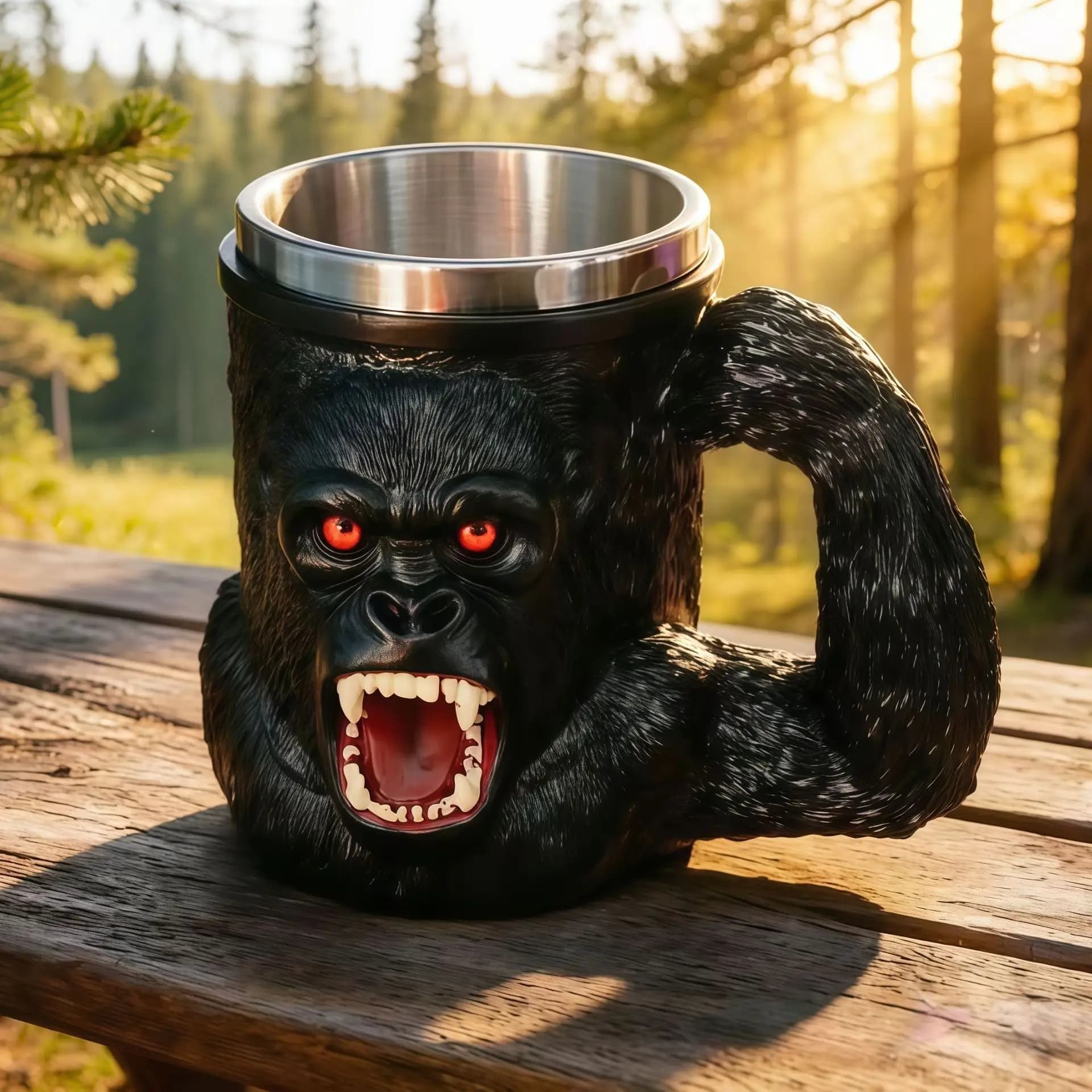 Boccale da Birra 3D a Forma di Testa di Gorilla Arrabbiato, Tazza in Acciaio Inox a Forma di King Kong, Tazza Creativa a Tema Animale per Uomini e Bar