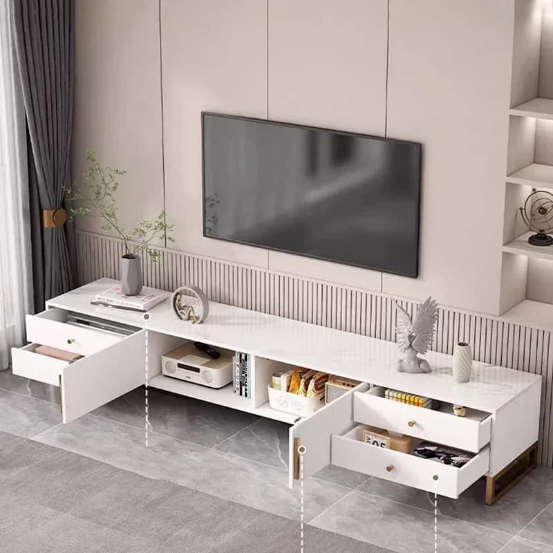 Scaffale bianco Porta TV da pavimento Designer Intrattenimento Display Monitor nordico Tavolo TV moderno Salon Muebles Mobili in stile cinese