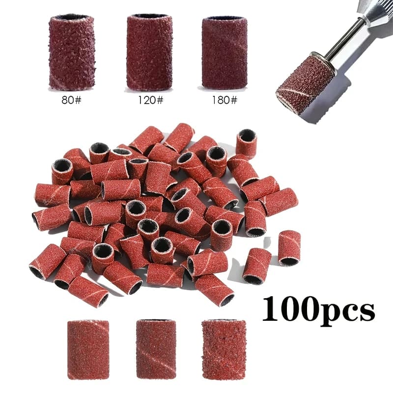 100 pcs polishing bands Nail Art accessories Nail Art polishing tool 80 ''/120''/180 "Gel Uv acrylic polishing bits removal F