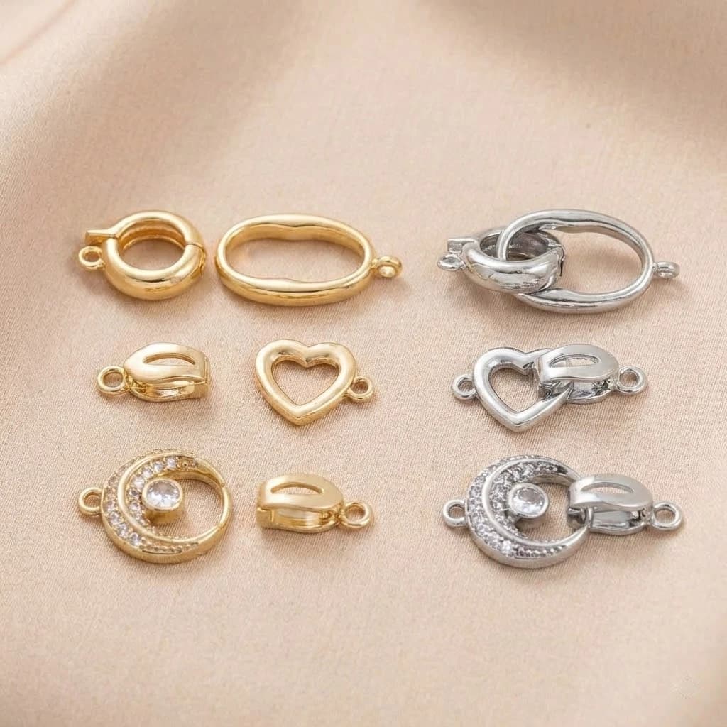 Set of 2 Shields in Crystal Plated White 18k Gold for Creation of Bracelets, Necklaces and Jewelry Fai-da- ♪