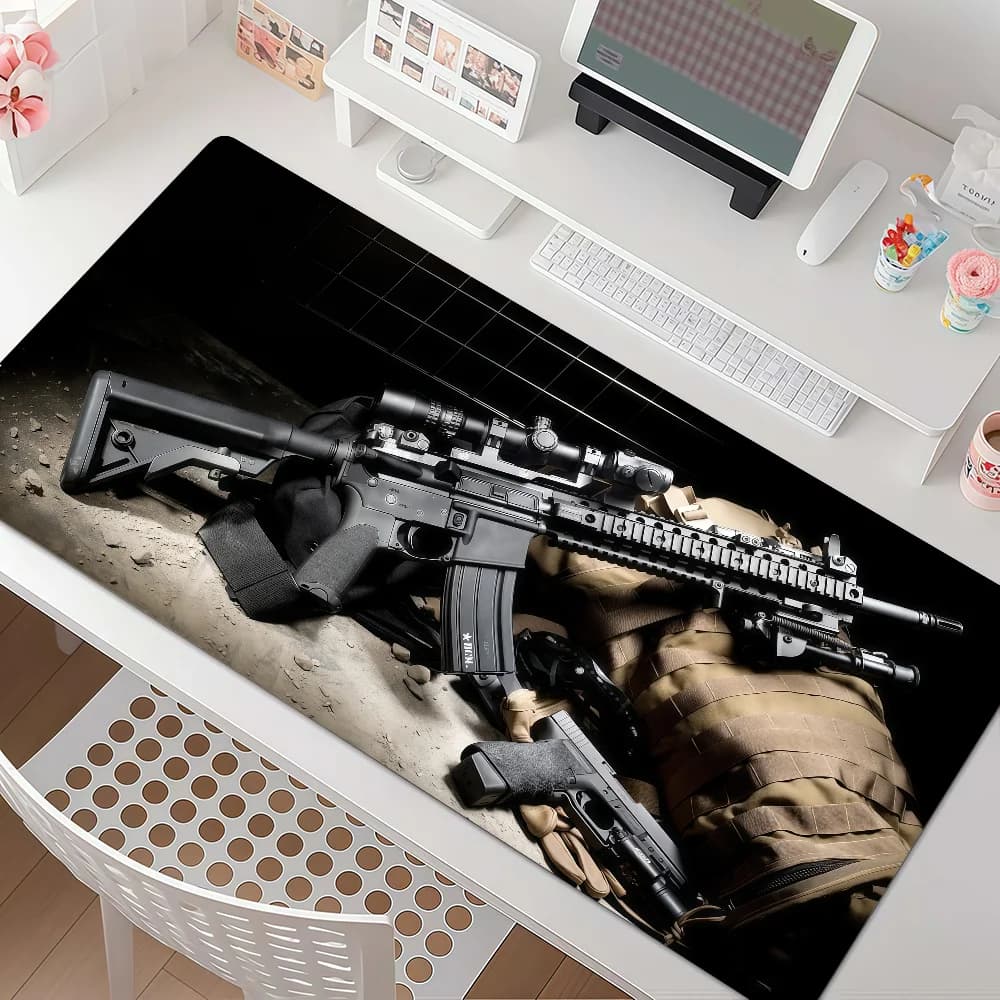 The G-gun Pattern Mouse Pad Anti Slip Rubber Edge Locked Thickened Laptop Gaming Desk Mat