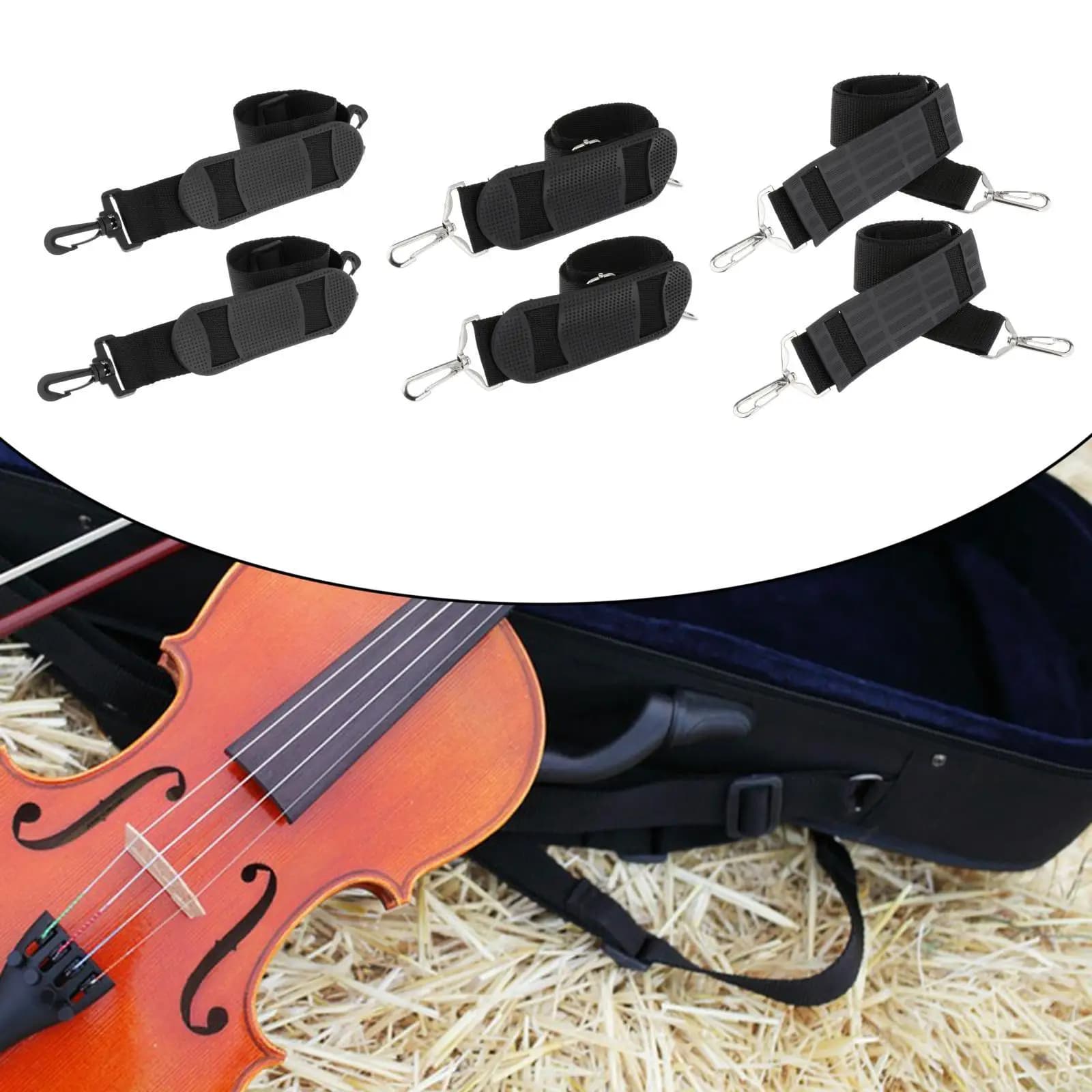 Instrument Shoulder Strap Canvas Wide Portable Adjustable Clip Hooks for Guitar Case Violin Cello Erhu Ukulele Laptop