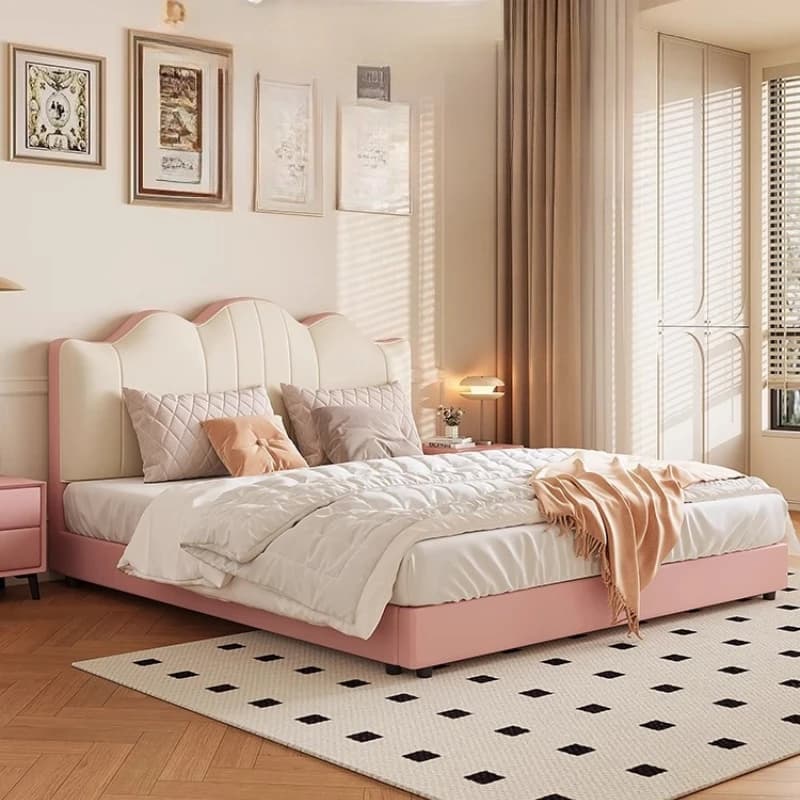 Armadi doppi Letti portaoggetti imbottiti King Princess Testiere letto moderne Lounge Letto Matrimoniale Accessori per la casa
