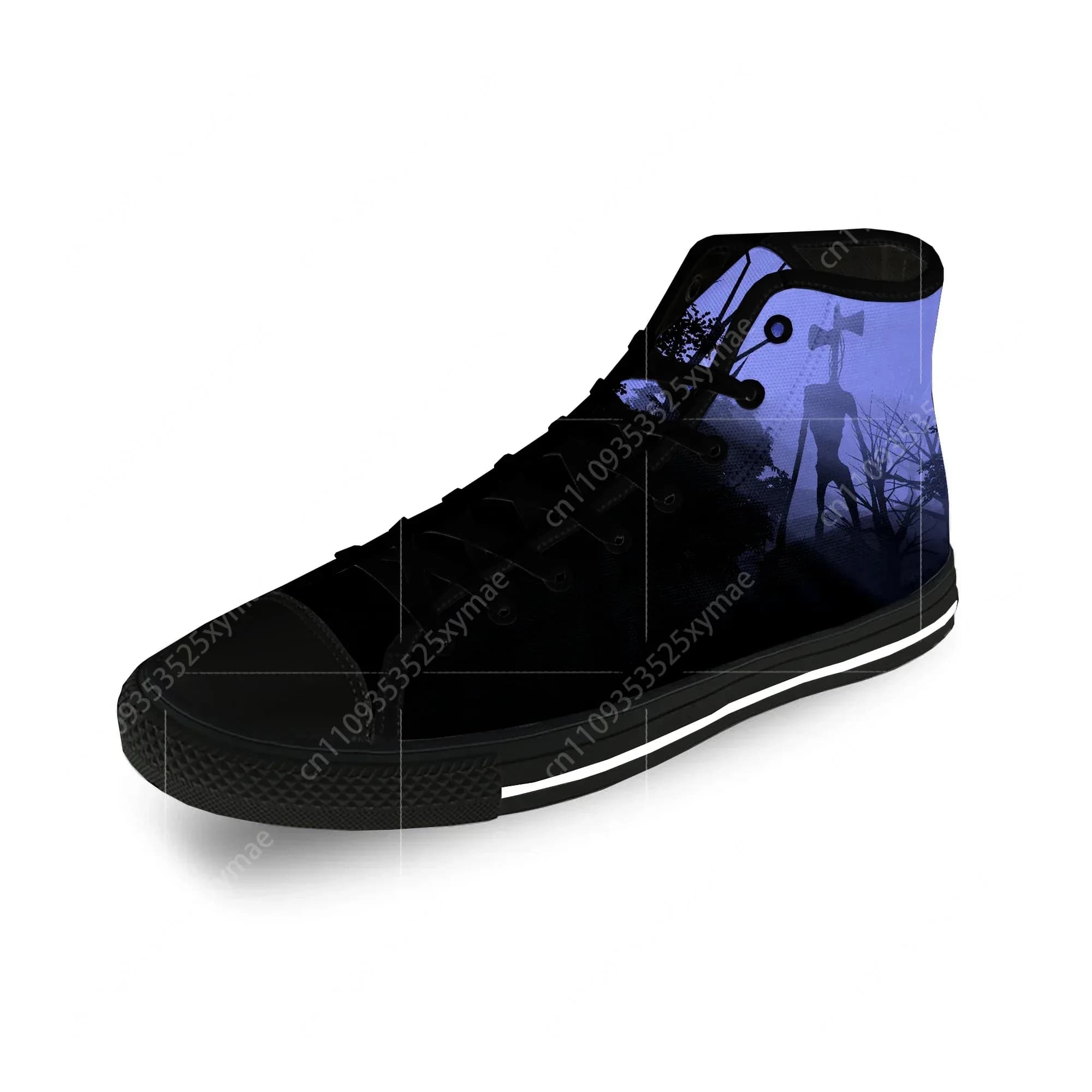 Scarpe da Ginnastica in Tela con Stampa 3D di Siren Head SCP, Gioco Horror Spaventoso, Moda Casual, Leggere e Traspiranti per Uomo e Donna