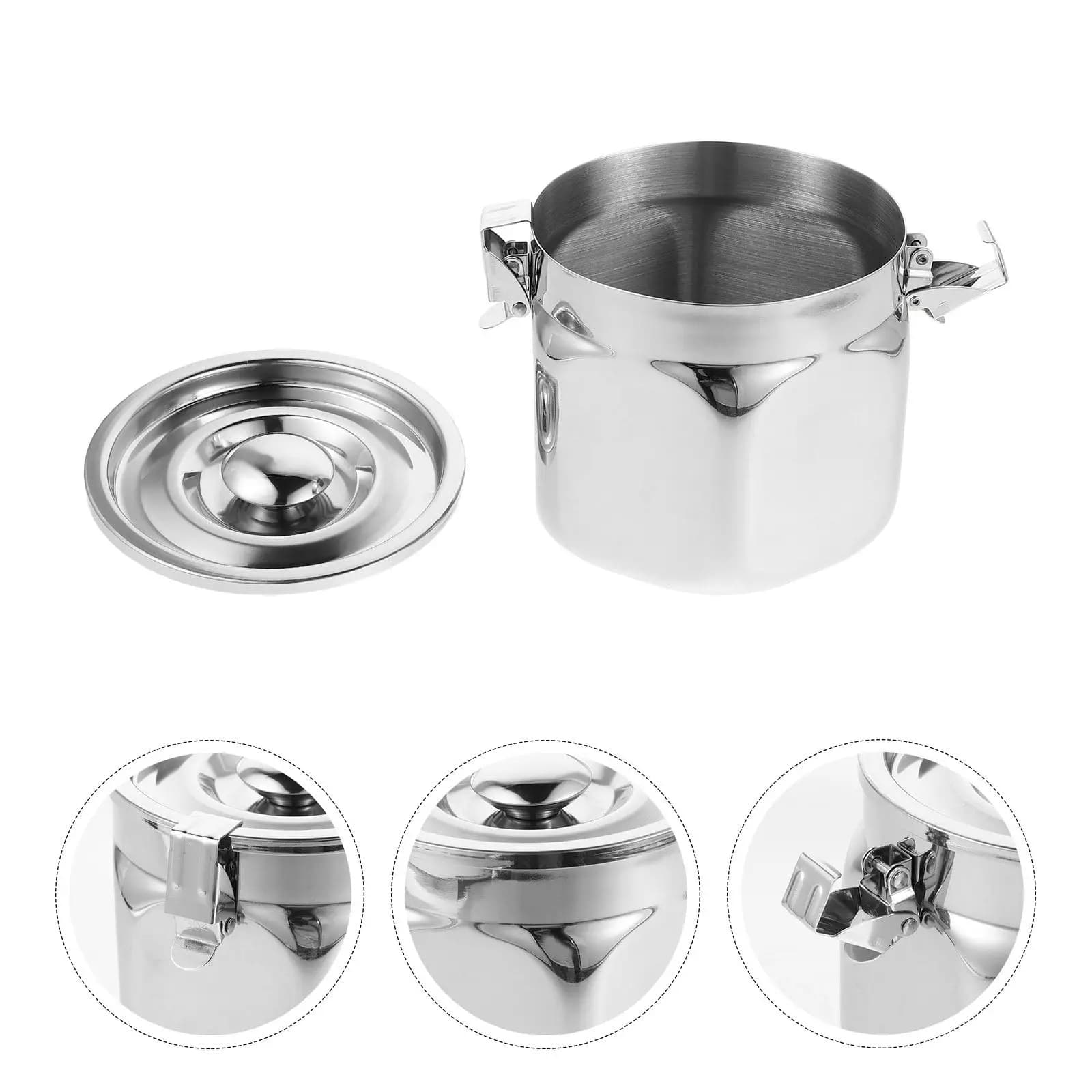 1.5L Stainless Steel Airtight Food Storage Container Grain Canister for Kitchen Countertop Cereal Rice Coffee Beans Seasoning
