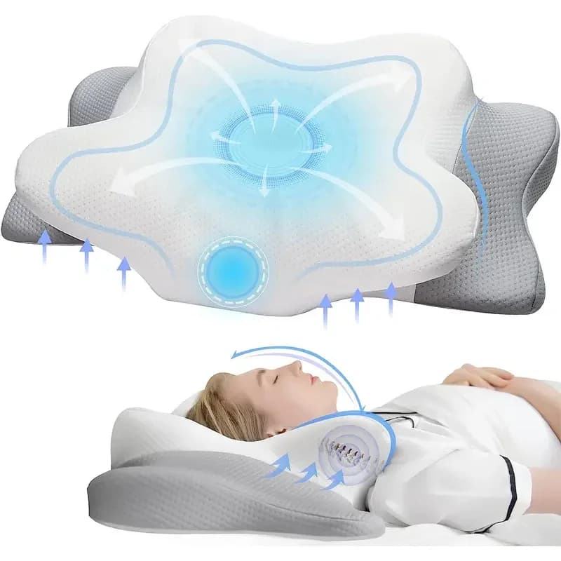 Cuscino ortopedico inodore per il dolore al collo e alle spalle Cuscino per il collo in memory foam Cuscino cervicale ergonomico per dormire