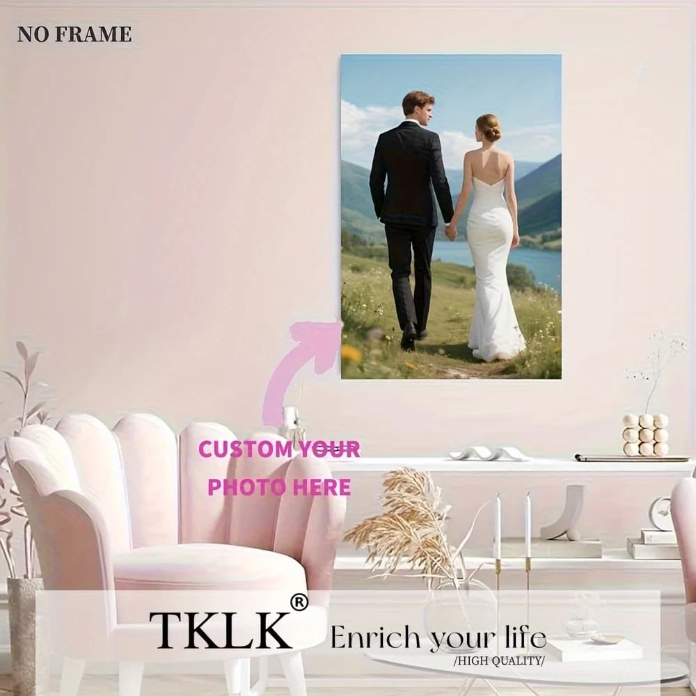 1 pc custom frameless canvas wall art printing, personalized with your photos and memories, an ideal gift for friends and family
