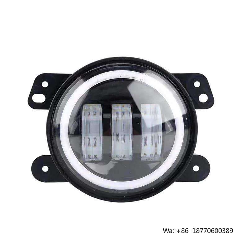 4 Inch LED Fog Lights 30W White Amber Halo Ring 6000K Color New Driving Fog Lamp for Jeep Wrangler JK TJ LJ Grand Cherokee Dodge