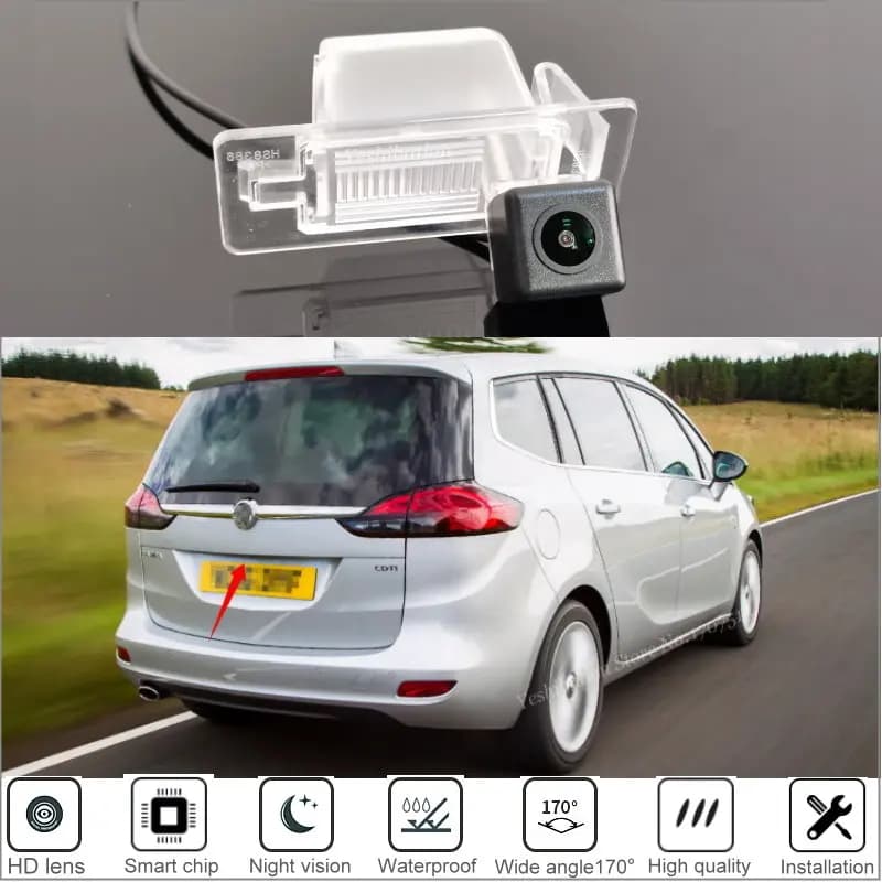 Telecamera posteriore per auto Telecamera retrovisiva per parcheggio retromarcia di backup automatico per Opel /Vauxhall Zafira Tourer C Vectra Roulotte Estate