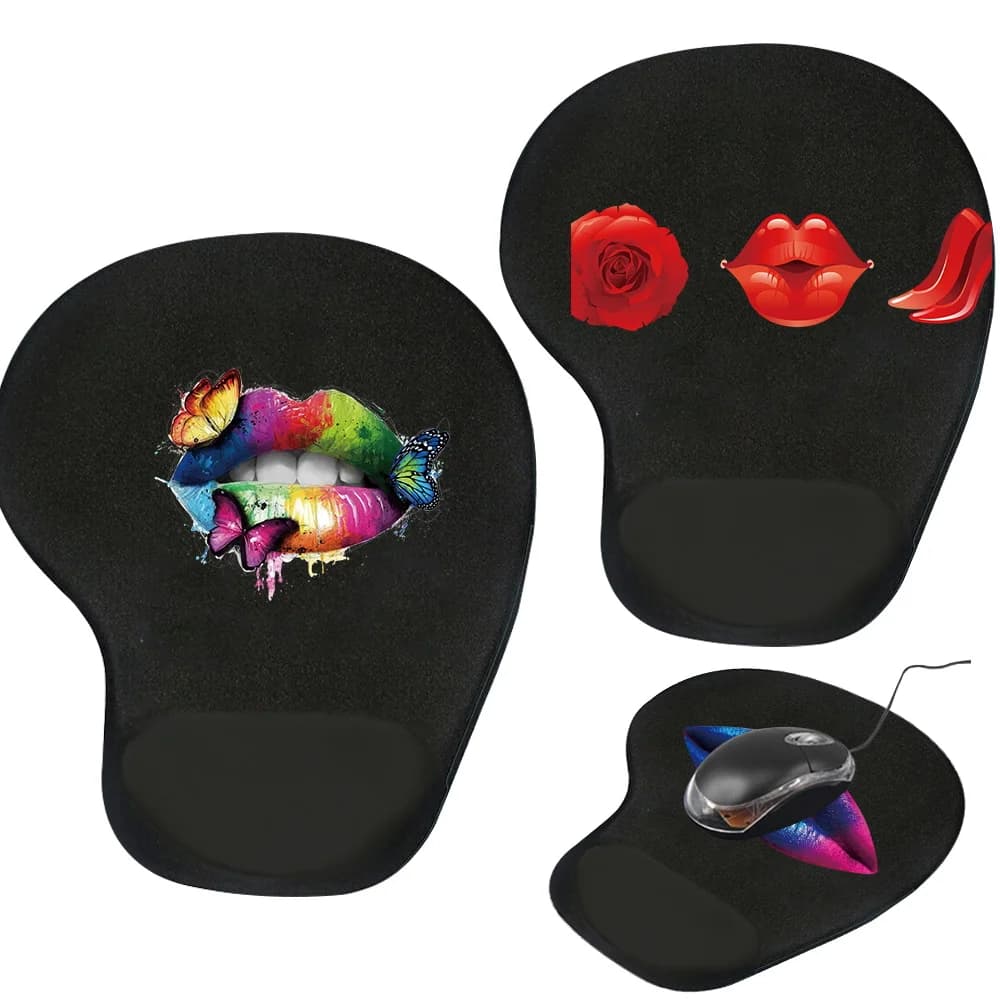 Tappetino per Mouse di colore nero tappetino per Mouse morbido liscio e sottile con stampa antiscivolo serie bocca di controllo veloce e accurato per la casa dell'ufficio