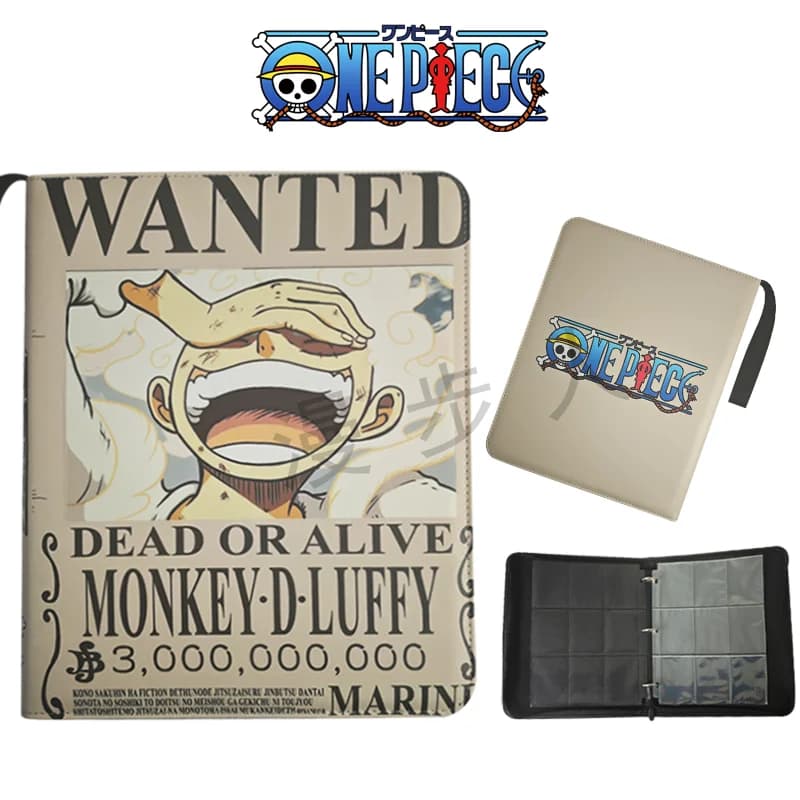 Album raccoglitore a fogli mobili One Piece con personaggi Luffy, Zoro, Nami, con 4-9 scomparti, per carte anime, con cerniera, 50 pagine, 400-900 slot per carte collezionabili.