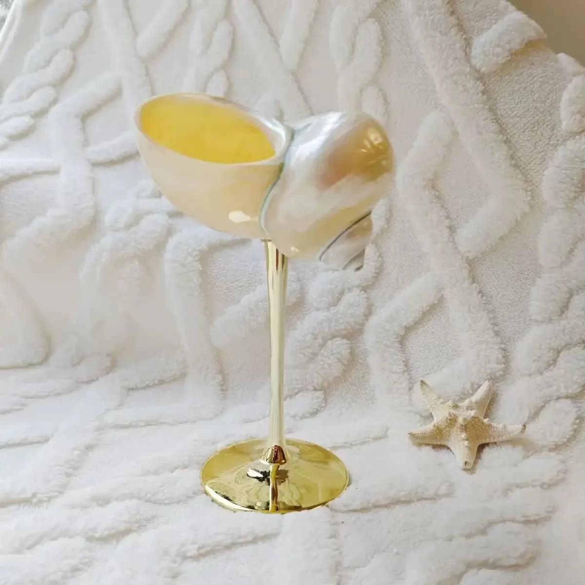 Fashion Handmade Natural Conch Shell Wine Glass Creative Party Drinking Champagne Glasses Bar High-end Utensils Coastal Decor