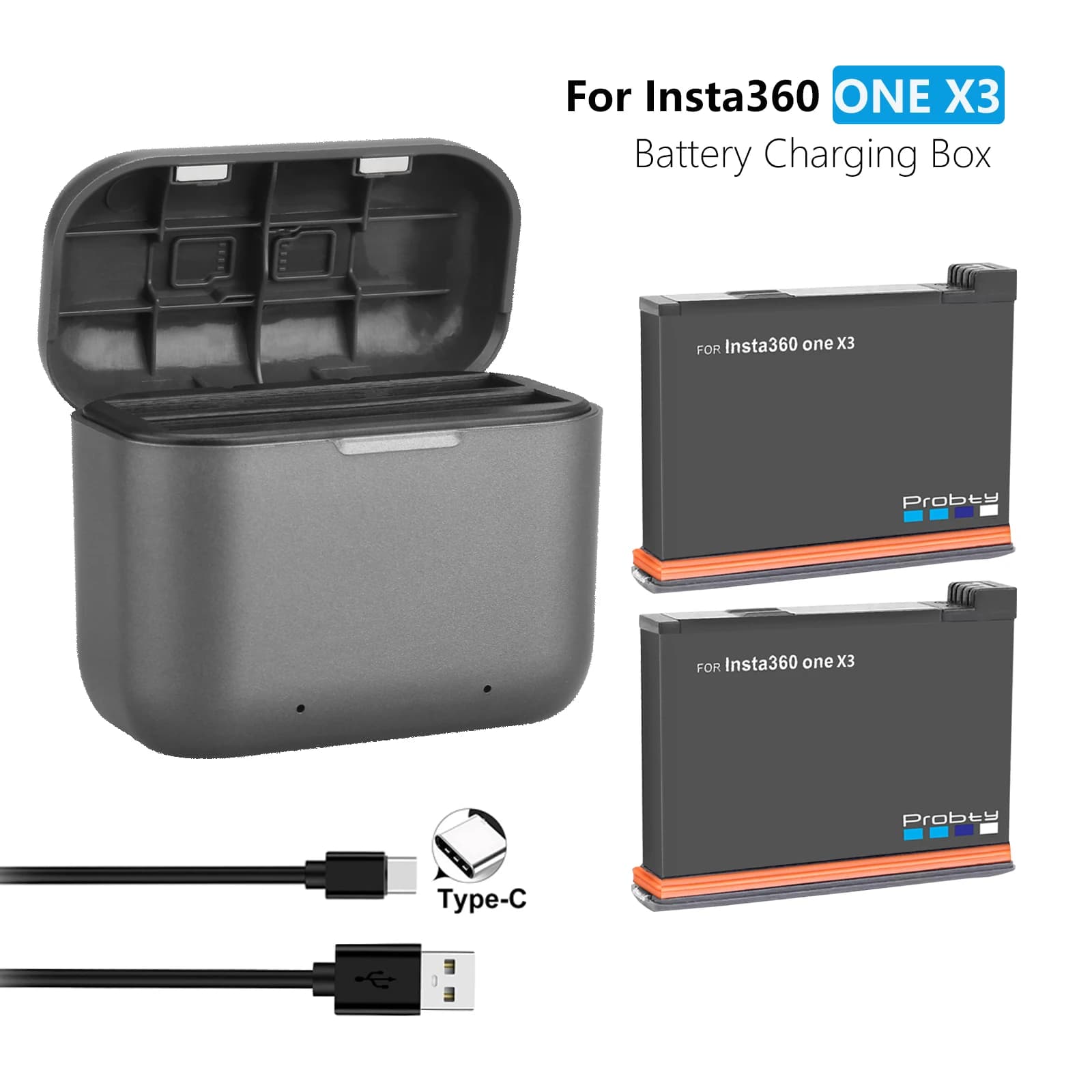 For Insta360 ONE X3 Rechargeable Battery + 2 Slot For Insta 360 ONE X 3 Action Camera Action Camera