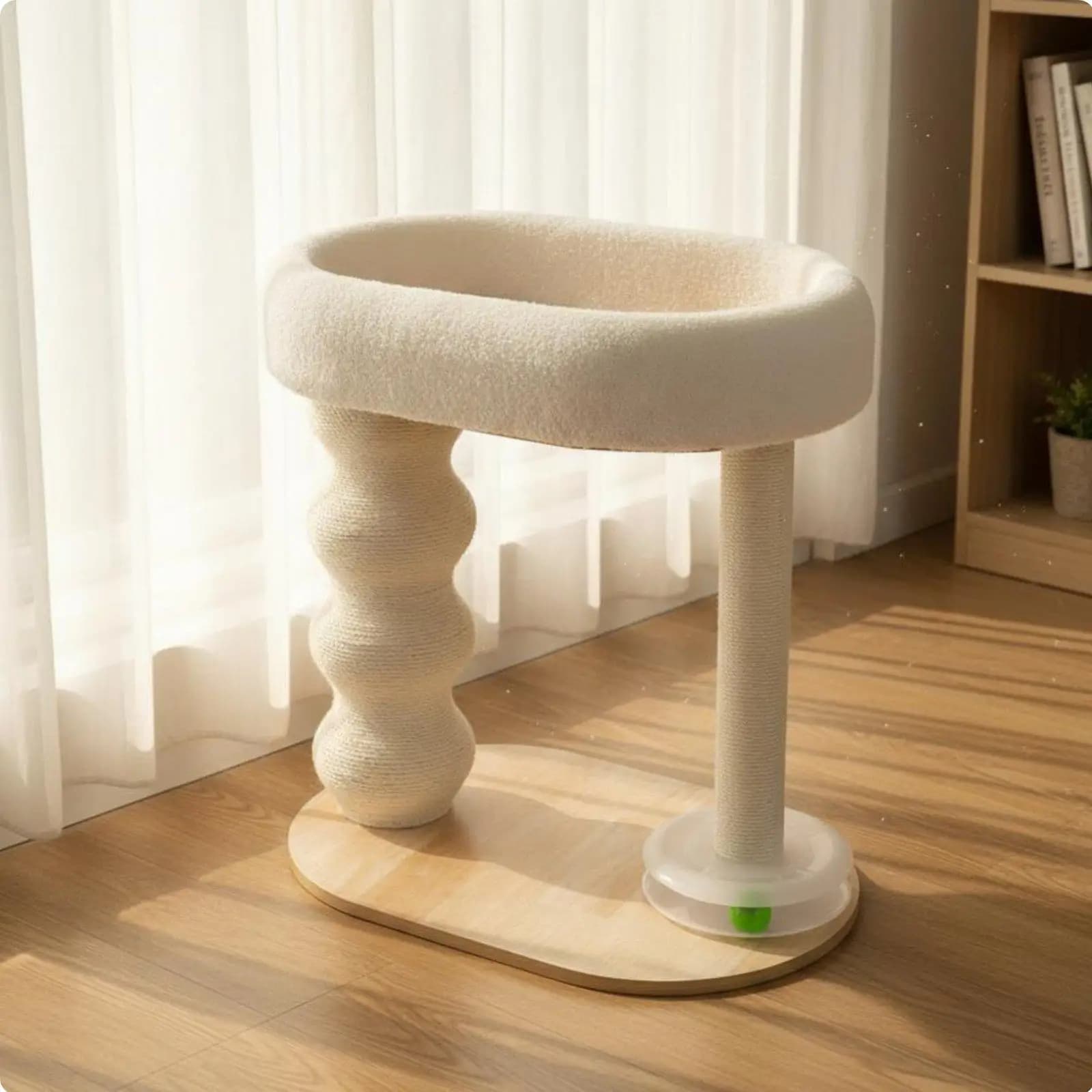Cat Tree with Bed and Toy Wear-Resistant Cat Climbing Playhouse for Small Areas