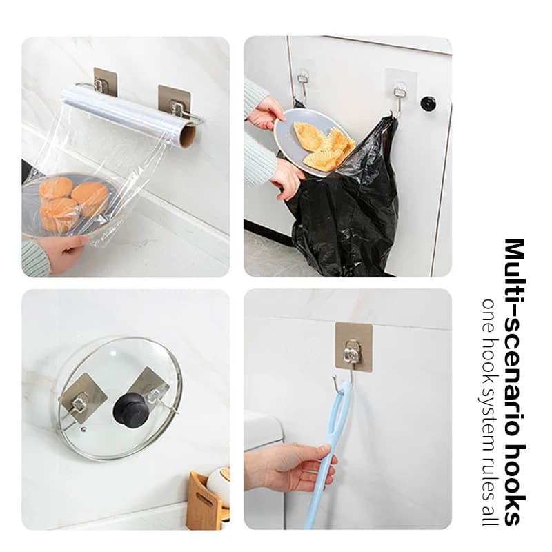Multiple Specifications Strong Self Adhesive Door Wall Hooks Suction Heavy Load Rack Cup Sticky Hooks for Kitchen Bathroom