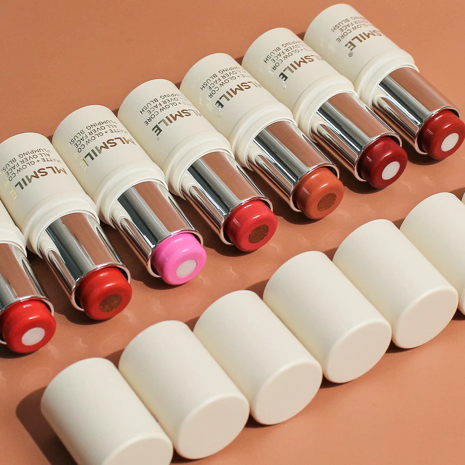 Fard in stick cremoso multi-colore Trucco a lunga durata Impermeabile Semplice High-End Labbra Guancia Tinta Fard rosa idratante ad alto pigmento