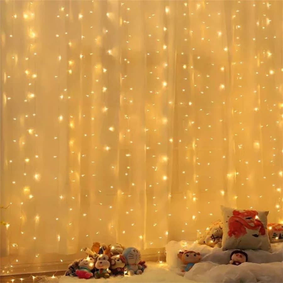 Luci a tenda USB per feste, decorazioni da parete, ghirlande natalizie, luci fatate per matrimoni, 3/6M LED, 8 modalità, luci decorative per giardino e festività
