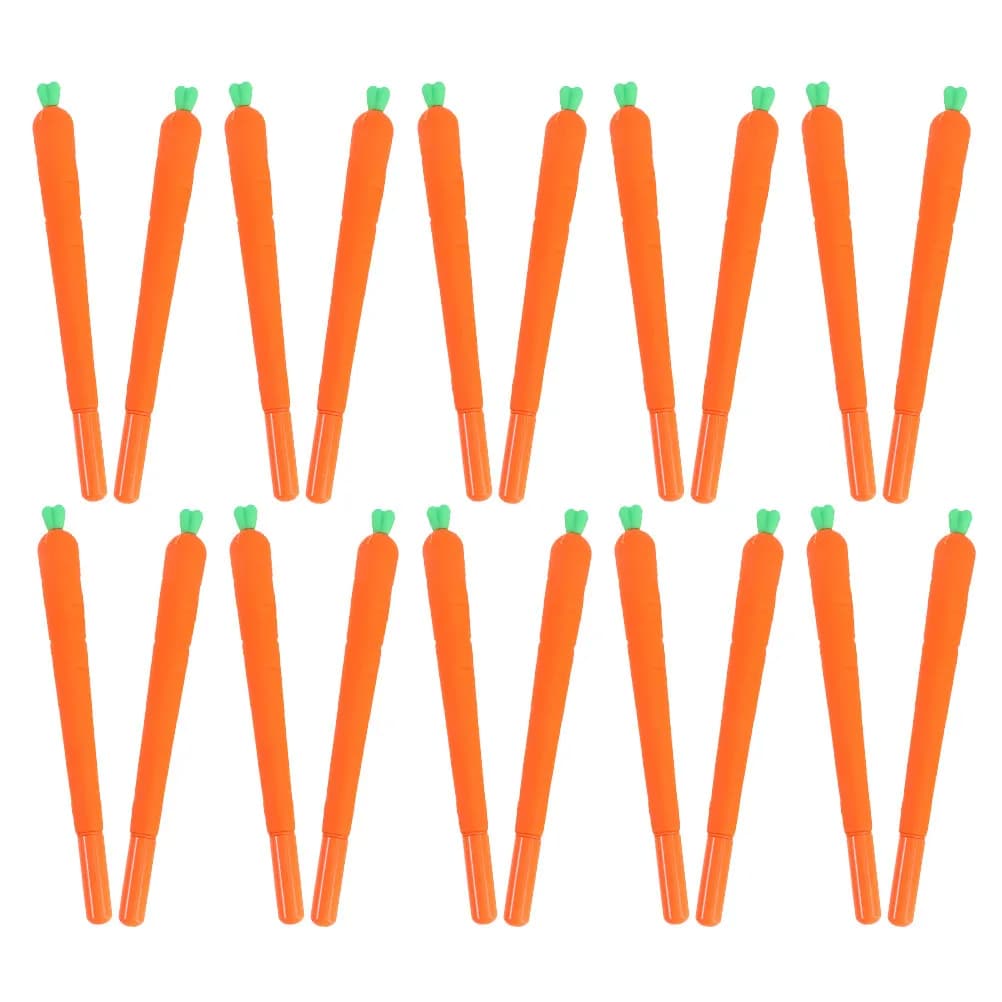 24 penne gel a forma di carota, scrittura fluida, penne gel Kawaii per studenti, appunti, ufficio, journaling, impugnatura ergonomica