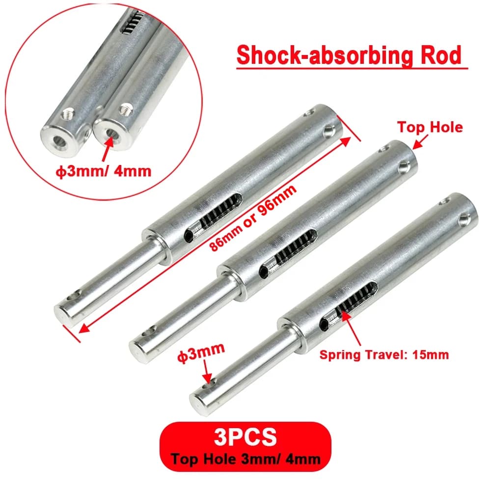 3PCS SkyArea H86/96MM Aluminum Alloy Anti-Vibration Landing Gear Legs Shock Absorber Straight Rod for RC Fixwing Plane Aircraft