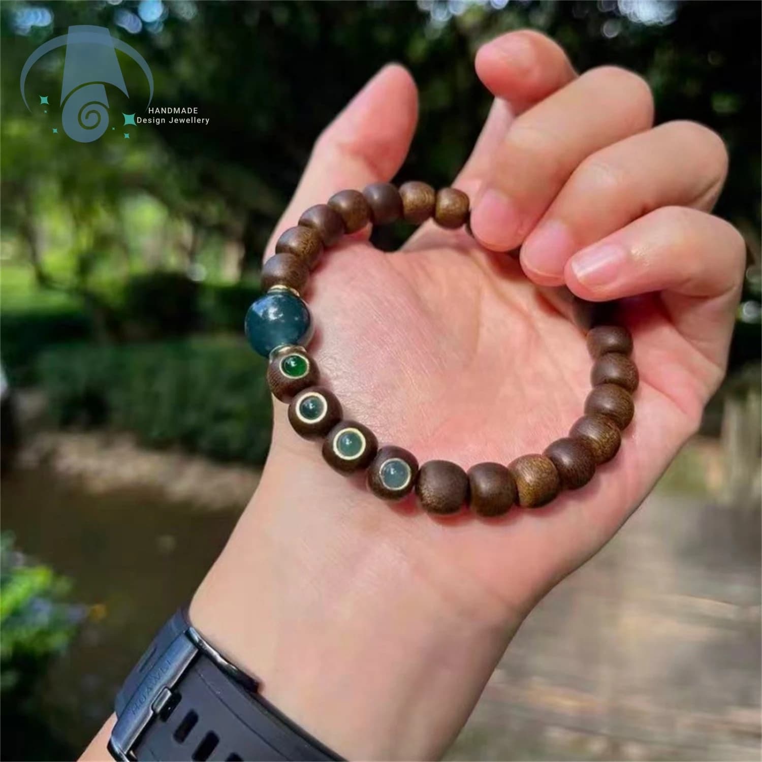 Fashion Agarwood Beaded Single Round Bracelet Meditation Yoga Mindfulness Calming Aromatherapy Jewelry Gifts Unisex Handmade Set