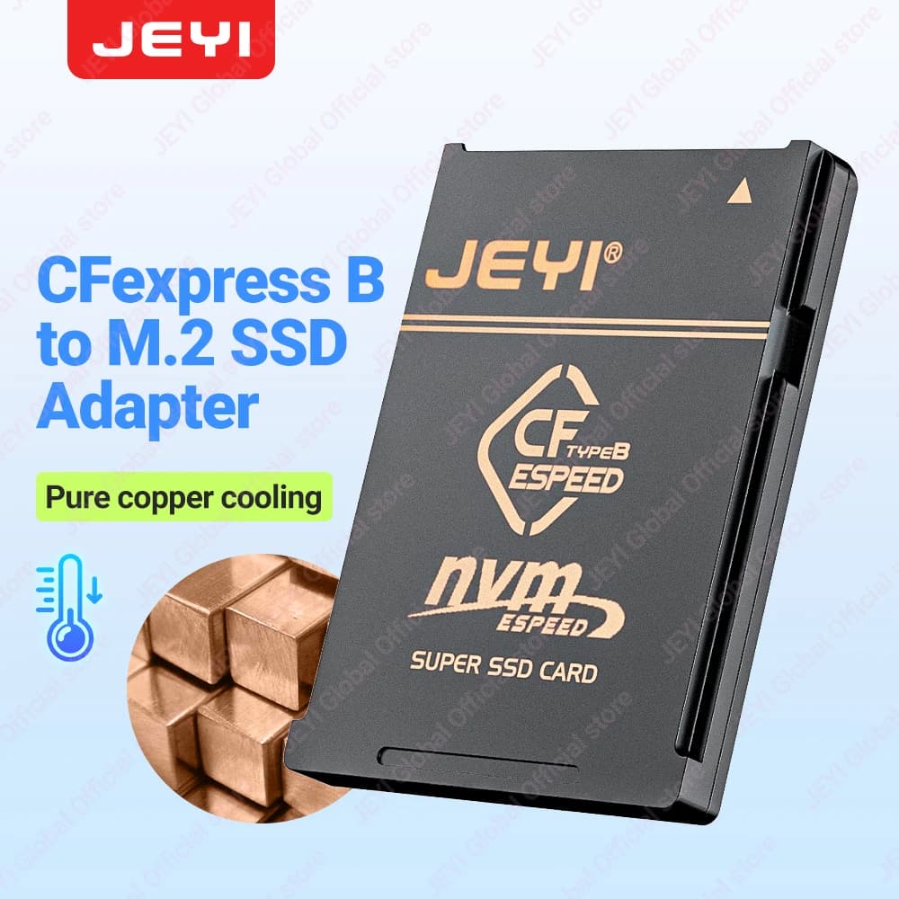 JEYI 2230 M.2 NVMe SSD a CFE Type-B adattatore in rame puro, memoria di espansione scheda CFexpress per NIKON Z6/Z7/Z8/Z9/D6, CANON R3/R5C