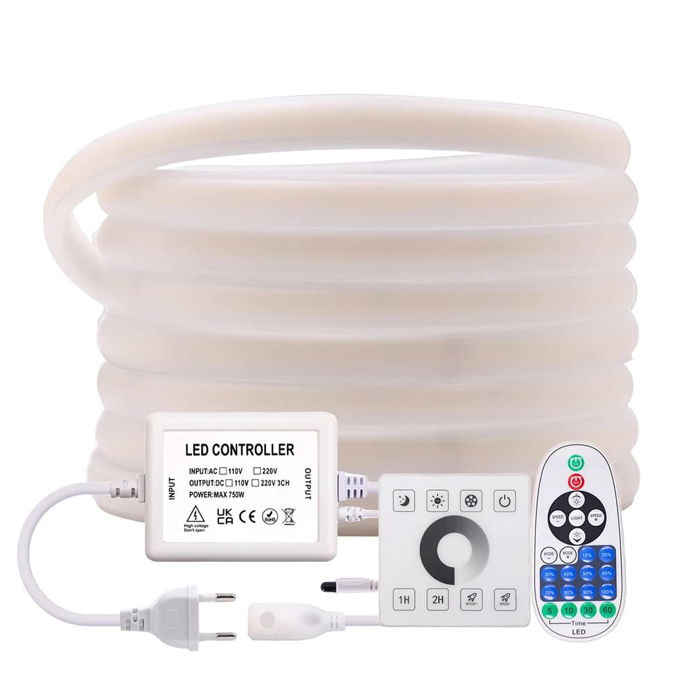 Dimmerabile COB LED Neon Strip Light Parete Touch Wifi Bluetooth 23 tasti Telecomando 220V Kit di alimentazione 288 LED Lampada flessibile in silicone