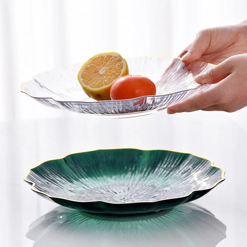 2Pcs Fruit Plate Snacks Tray Home Party Dried Fruit Storage Multifunctional Tray Candy Storage Plate Candy Container