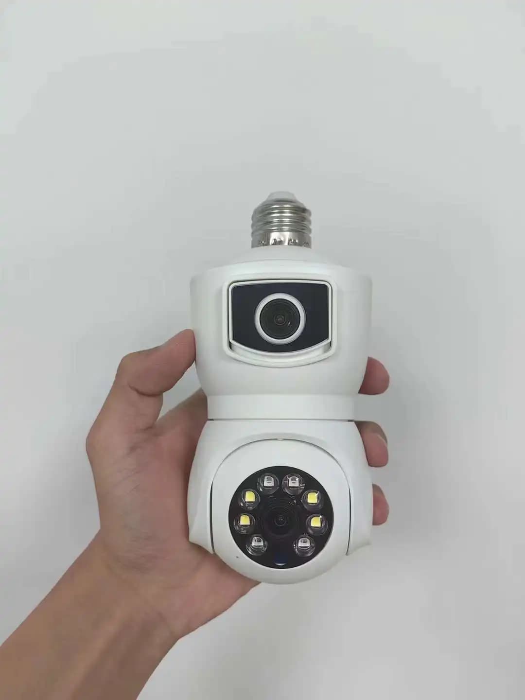 4MP UHD iCsee/V380Pro APP Doppia lente E27 Portalampada Telecamera IP PTZ wireless AI Rilevazione umanoide Baby Monit