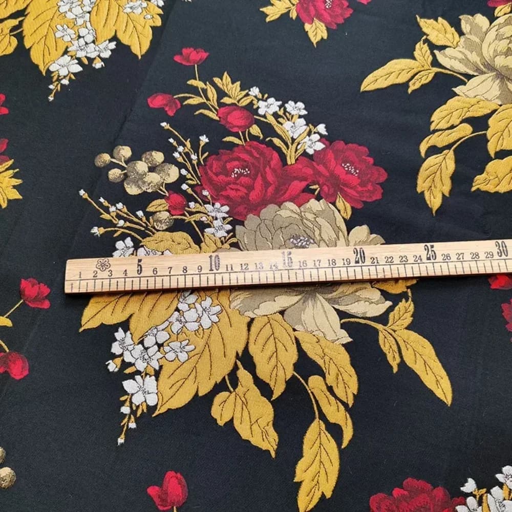 European-style Large Flower Brocade Jacquard Fabric Suit Windbreaker Performance for Dress Men's Material Sewing Per Meter