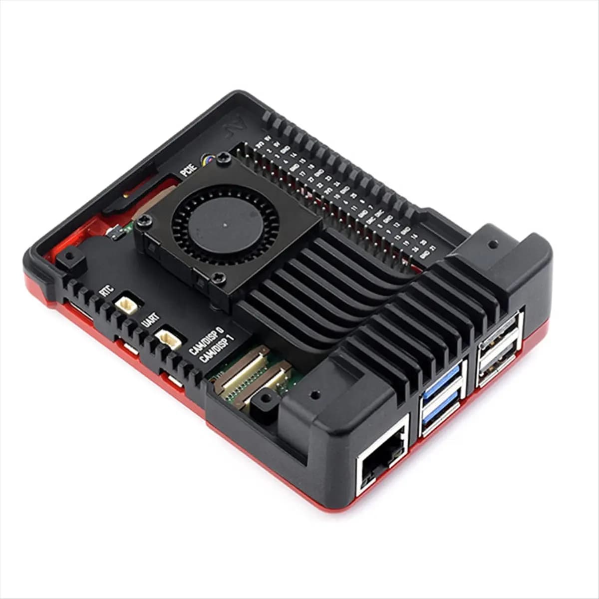 Per Raspberry Pi 5 Argon NEO 5 Custodia in alluminio con ventola PWN Alette di raffreddamento passive Sfiato di scarico per custodia RPI 5