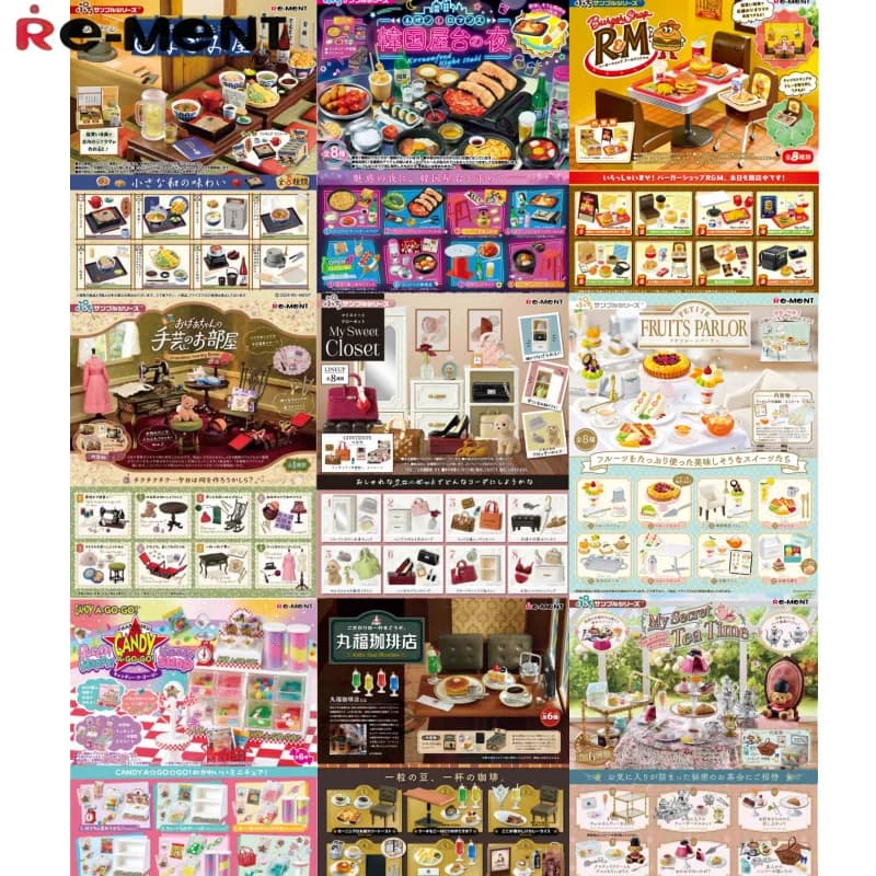 6/8 pz. Originale Re-Ment Microscene Blind Box - Modellino Hamburger Mondo Cioccolato - Decorazione Stanza Dessert - Prodotto Animazione - Regali di Compleanno