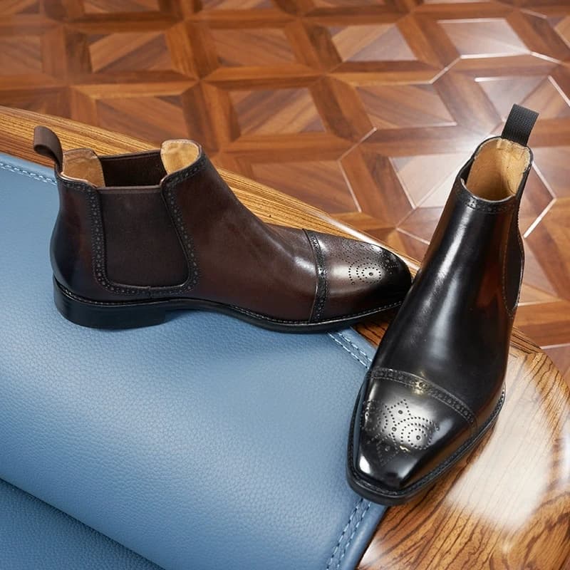 Stivaletti Chelsea da uomo vintage italiani di lusso in vera pelle fatti a mano di design moda autunno slip on scarpe da lavoro stivali uomo 2026