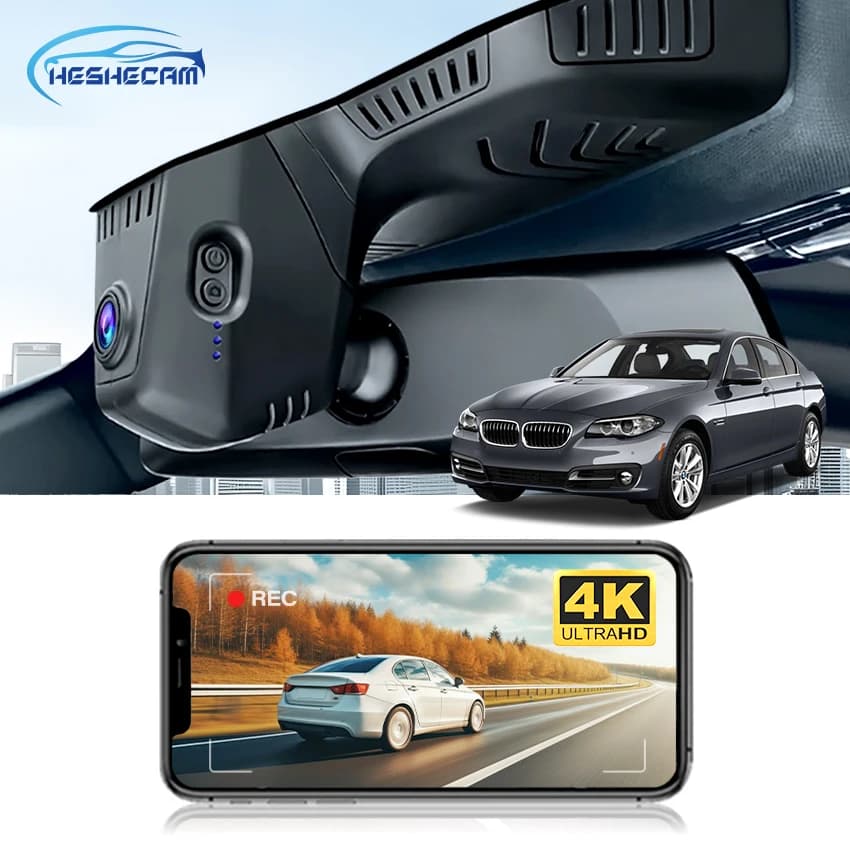 HESHECAM 4K Dash Cam per BMW Serie 5/6/7 e G30 G31 G32 G11 (2018-2023), Telecamera DVR per auto facile da installare in stile OEM con visione notturna
