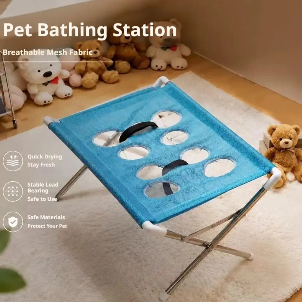 Pet Grooming Hammock Stand Foldable Dog Cat Nail Clipping Harness Stainless Steel Portable Breathable Mesh Grooming Care Tool