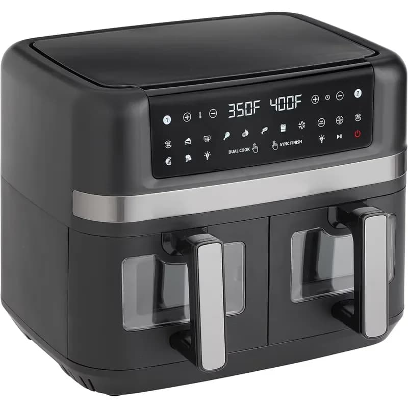 Smart Digital Control Double Basket Air Fryer Oven 8-10L Capacity Oilless Cooking Energy Efficient Versatile For French Hotel