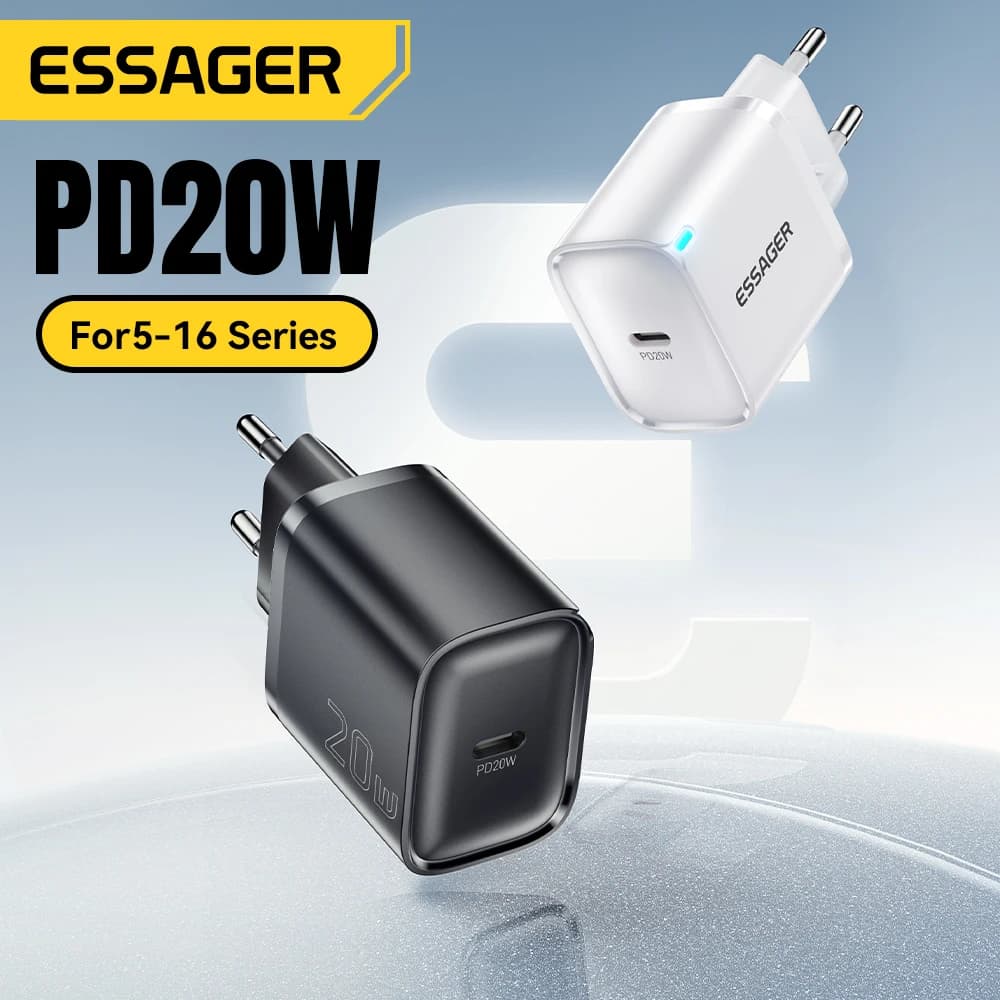 Essager Mini 20W USB Tipo C Caricatore PD Ricarica rapida per iPhone 16 15 14 Pro Caricatore rapido 3.0 per telefono cellulare per Samsung