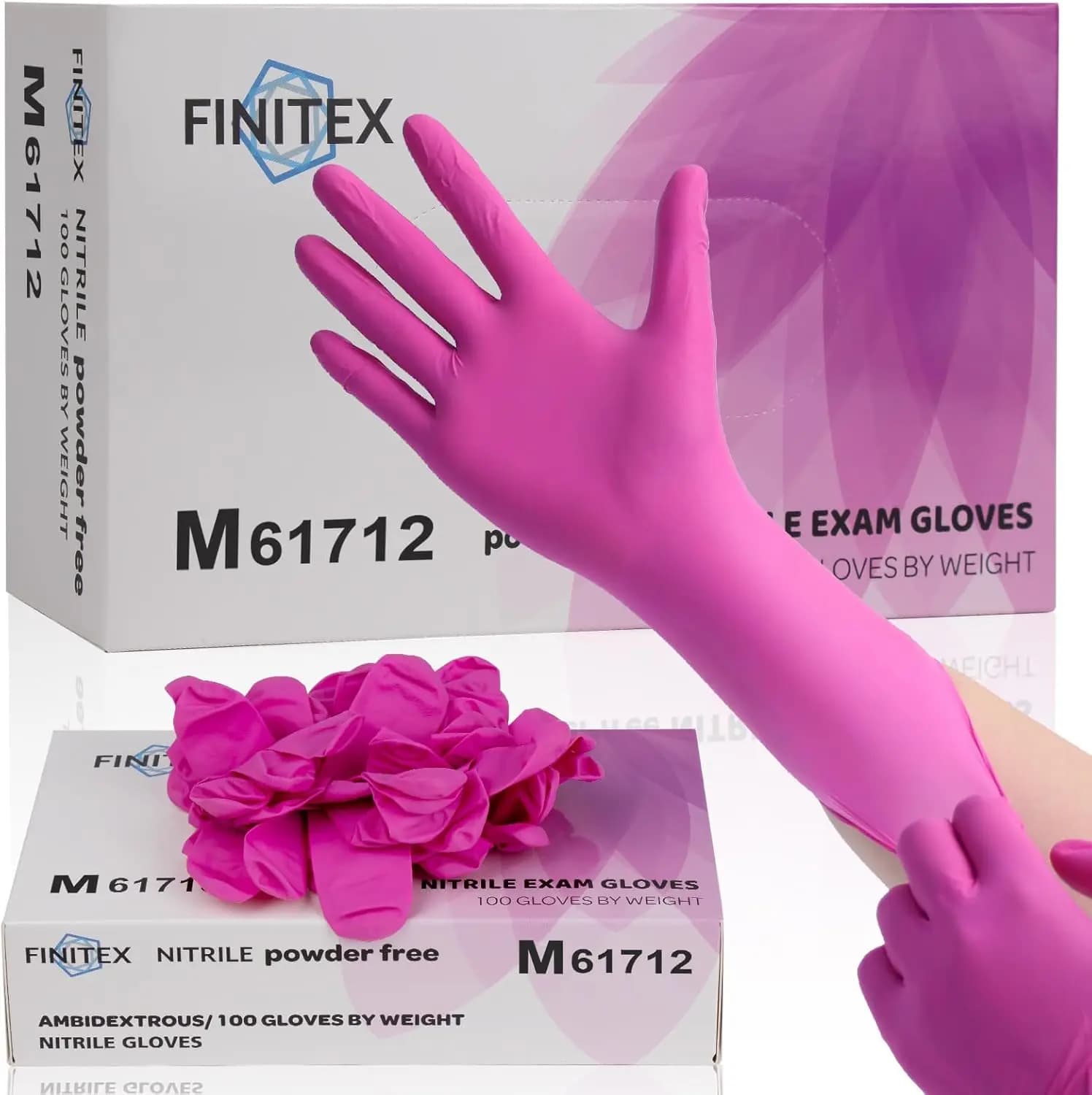 Nitrile Disposable Latex-Free Gloves - 3.5mil 100/1000PCS Powder-Free Latex Free Cleaning Medical Exam Food Gloves