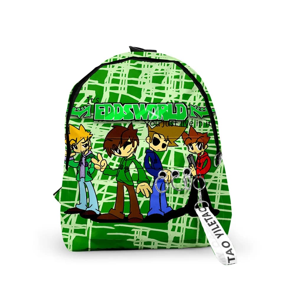 Borse da scuola per notebook popolari giovanili Eddsworld Zaini per notebook Stampa 3D Oxford Portachiavi impermeabile Piccole borse da viaggio