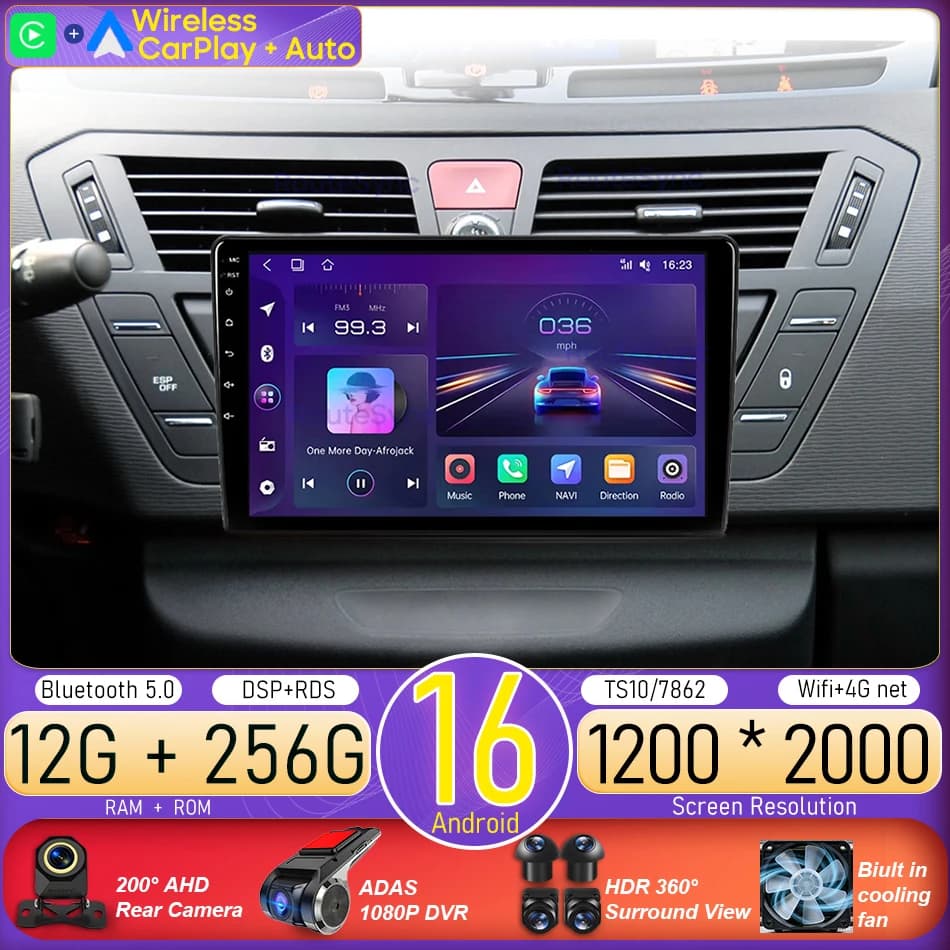 For Citroen C4 Grand Picasso 2006 2007 2008 2009 - 2013 Android Car Radio Multimedia Video Player GPS Navigation CarPlay Auto