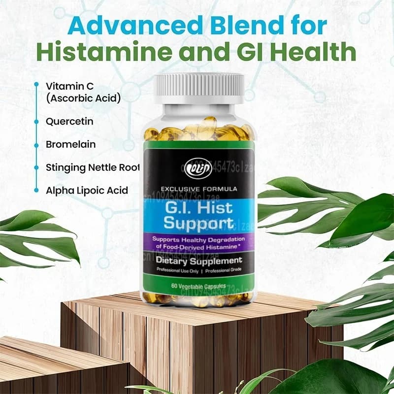 A supplement containing vitamin C, Quercetin, Pork kidney, Alpha lipoic acid and Bromelina, 60 capsules