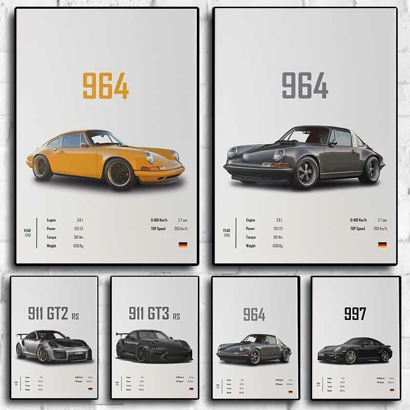 Pop Germany Luxury Supercar Poster Aesthetic Sport Cars Golf Canvas Parnt Wall Art Home Decoration Garage Room Decor