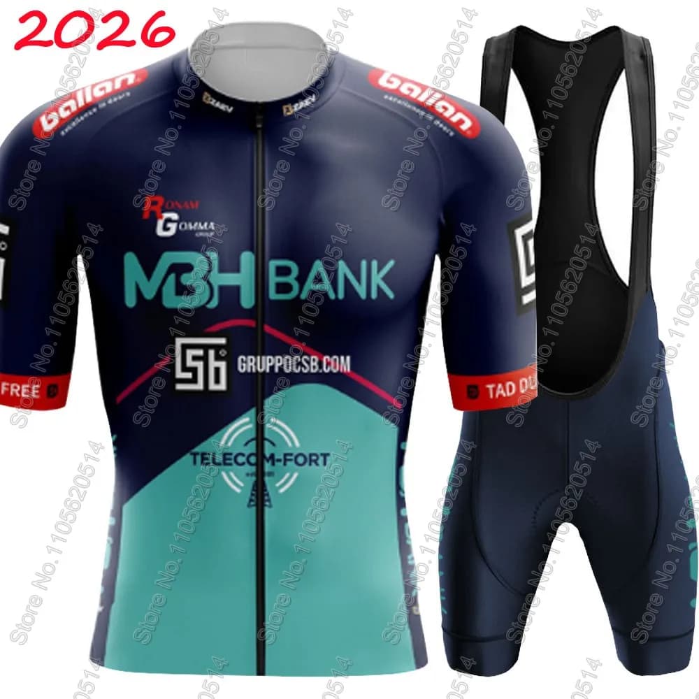 2026 MBH BANK Ballan Csb Colpack Cycling Jersey Set Summer Cycling Clothing Men Short Sleeve Kit Road Bike Shirt Suit Bib Shorts