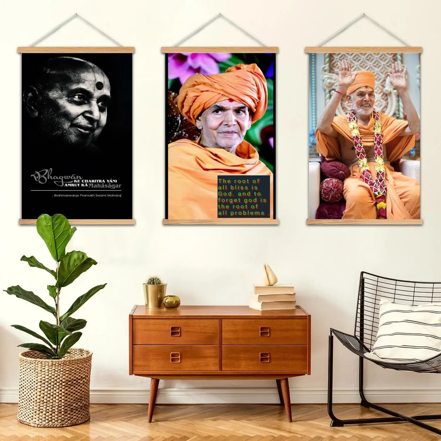Baps Framed Wall Painting Poster on Canvas, Wall Art, Image Printing, Modern Family, Bedroom Furniture, Poster, Decorative Painting